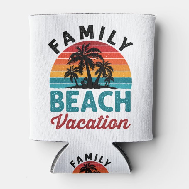 Rafraîchisseur Pour Canette Vacances Plage Familiale (Devant)