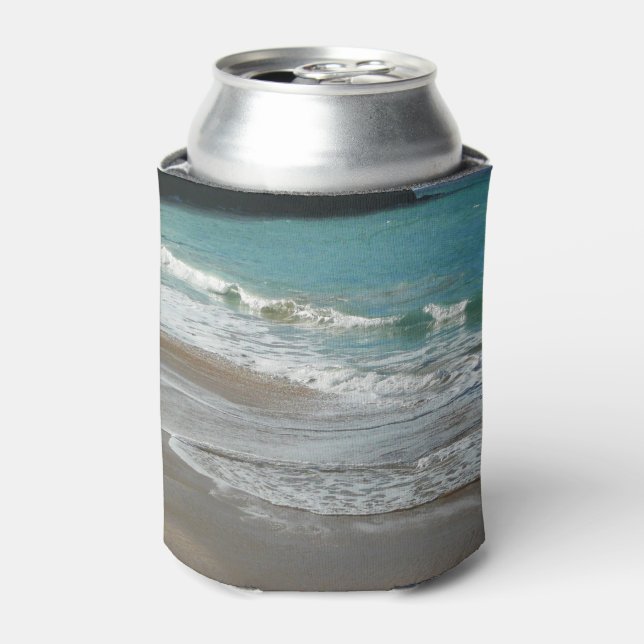 Rafraîchisseur Pour Canette Vagues sur la plage bleu turquoise Océan (Can devant)