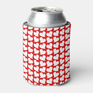 RAFRAÎCHISSEUR  POUR CANETTE VALENTINES COEURS ROUGE ET BLANC VALENTINE