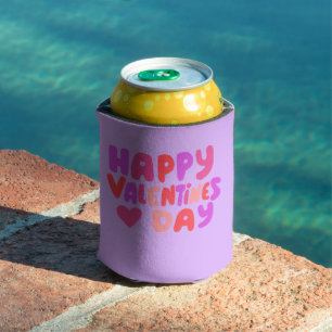 Rafraîchisseur Pour Canette Valentines Jour Bulles Lettres Super Rétro Moderne