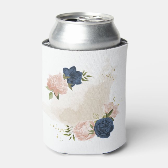 Rafraîchisseur Pour Canette végétation marine et fleurs roses rousses (Can devant)