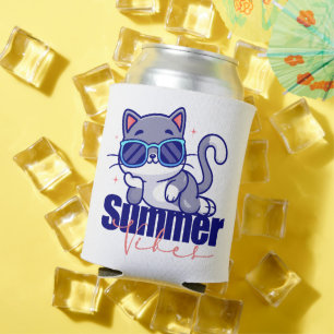 Rafraîchisseur Pour Canette Vibes d'été pour chats cool