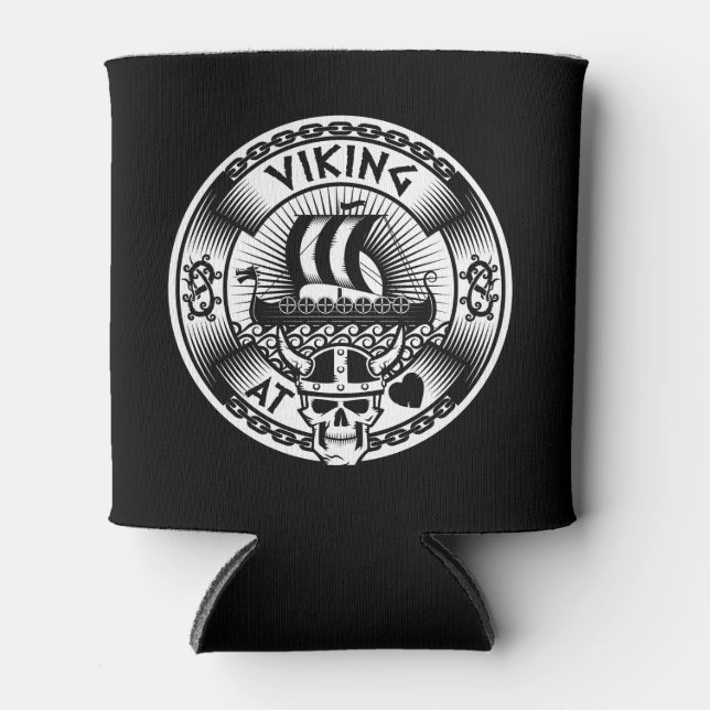 Rafraîchisseur Pour Canette Viking au coeur (Devant)