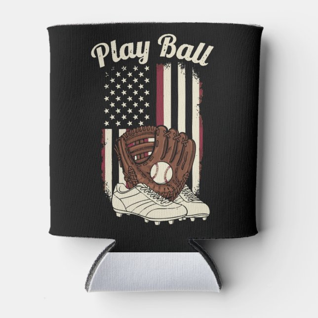Rafraîchisseur Pour Canette Vintage American Baseball Patriotic Pastime Sports (Devant)