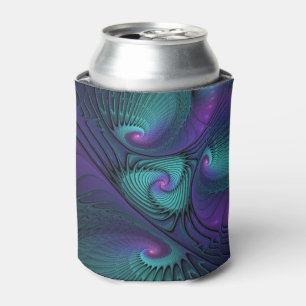 Rafraîchisseur Pour Canette Violet Rencontre Turquoise Moderne Art Fractal Abs