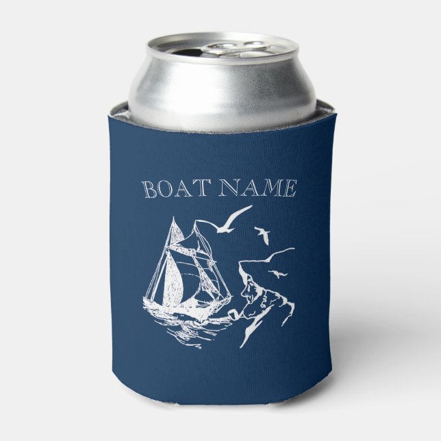 Rafraîchisseur Pour Canette Voilier Marine bleu Custom (Can devant)