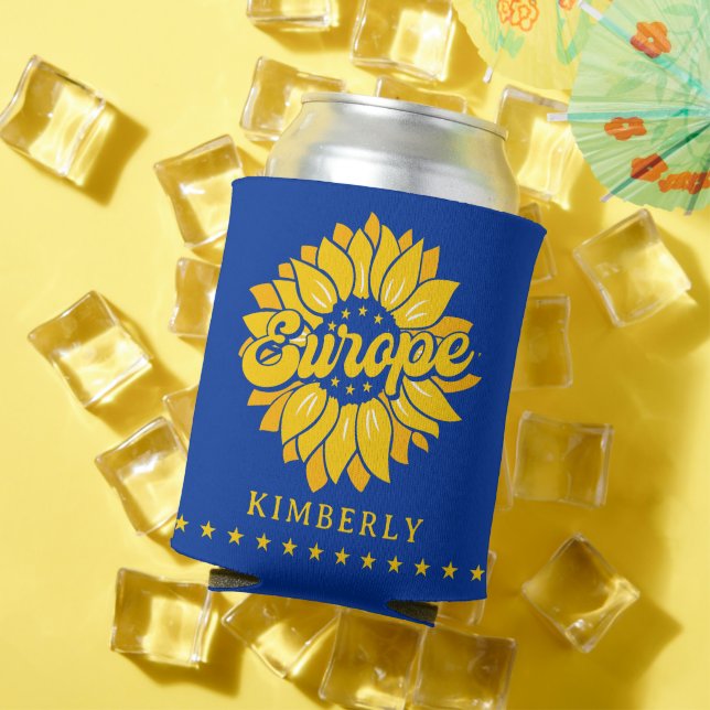 Rafraîchisseur Pour Canette Vote Pour Notre Future Europe Nom Personnalisé (Été in situ)