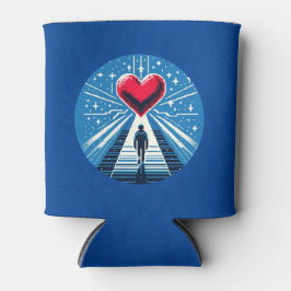 Rafraîchisseur Pour Canette Voyage au coeur - Design d'art pixel émotionnel