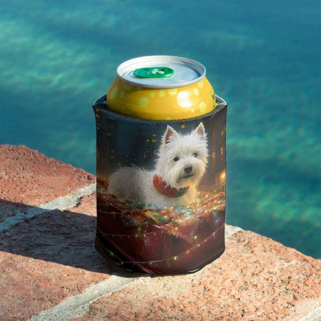 Rafraîchisseur Pour Canette West Highland White Terrier Festif de Noël (Piscine in situ)