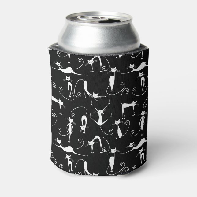 Rafraîchisseur Pour Canette Whimsical Motif de chat blanc maigre (Can Dos)