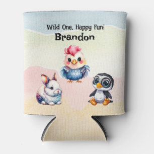 Rafraîchisseur Pour Canette Wild One Happy Fun Woodland Animaux Aquarelle