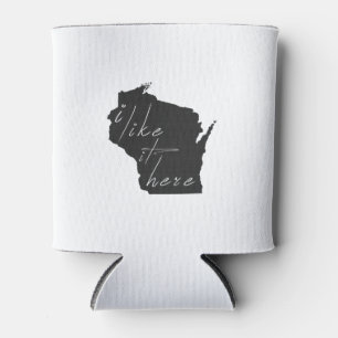 Rafraîchisseur Pour Canette Wisconsin Je L'Aime Ici État Silhouette Noir
