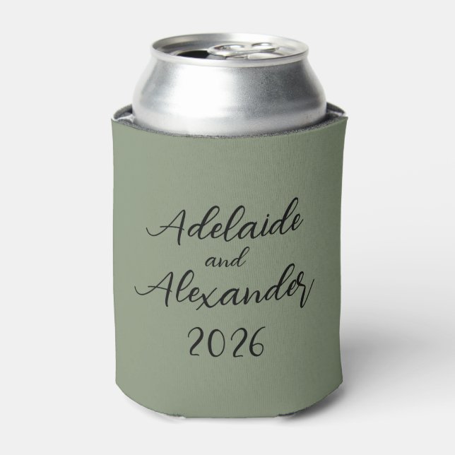 Rafraîchisseur Pour Canette Woodland Forest Wedding Green (Can devant)