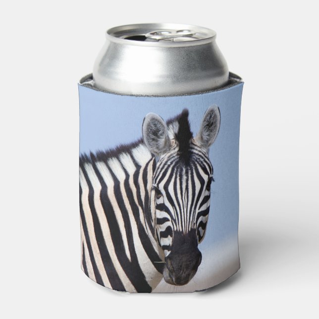 Rafraîchisseur Pour Canette Zebra vous regarde avec la photo bleu ciel (Can devant)