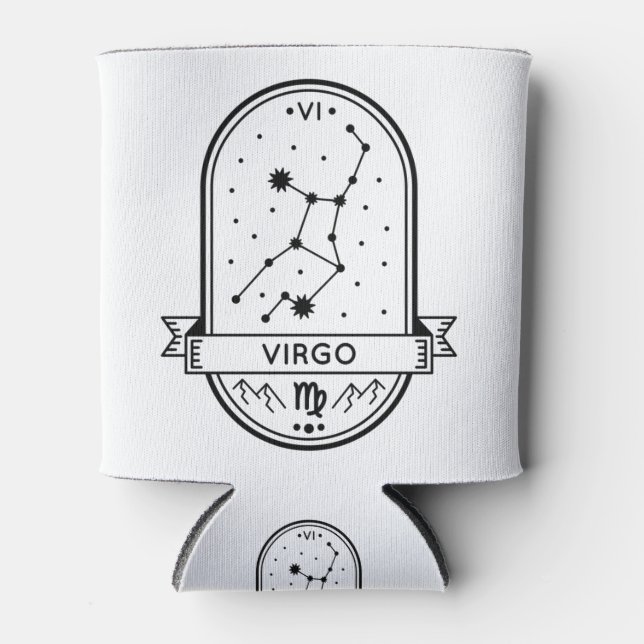 RAFRAÎCHISSEUR  POUR CANETTE ZODIAC BADGE CONSTELLATION VIRGO STROKE (Devant)
