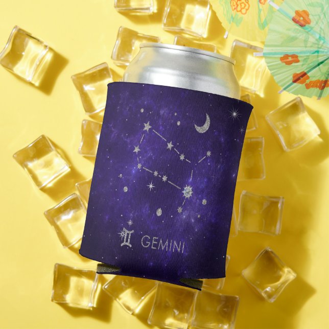 Rafraîchisseur Pour Canette Zodiac Purple Gemini | Horoscope d'astrologie cosm (Été in situ)