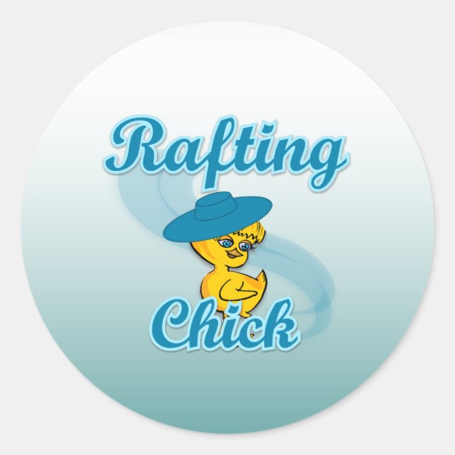 Rafting Chick #3 Runder Aufkleber (Vorderseite)