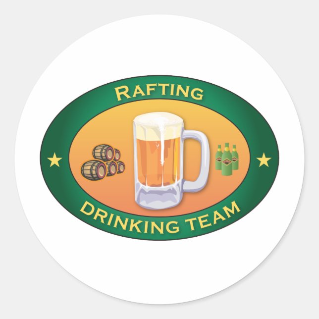 Rafting Drink Team Runder Aufkleber (Vorderseite)