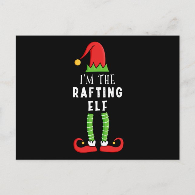 Rafting Elf Weihnachts-Matching Familiengeschenk Postkarte (Vorderseite)