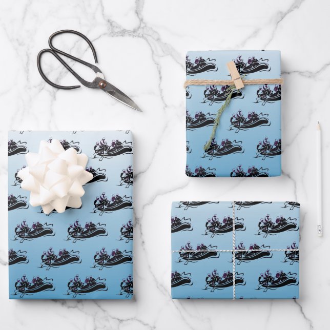 Rafting Geschenkpapier Set (Vorderseite)