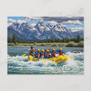Rafting in Jackson Hole Wyoming Postkarte