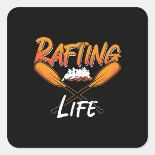 Rafting Life Raft Kayak Paddling Kanu Paddel Quadratischer Aufkleber