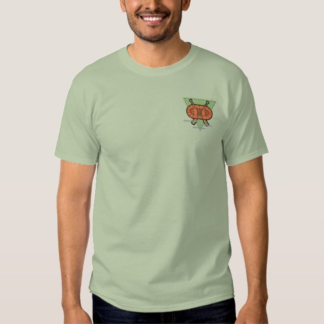 Rafting-Logo Besticktes T-Shirt (Vorderseite)