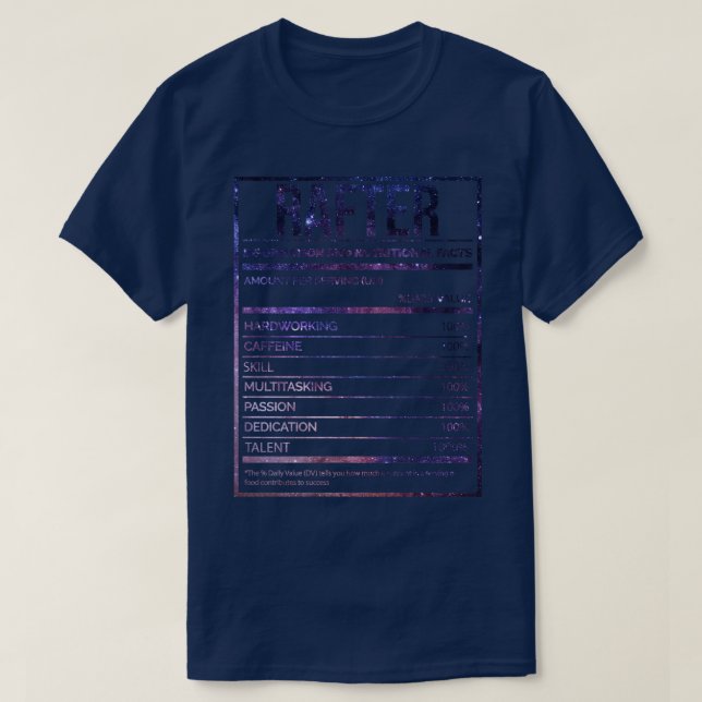 Rafting mit phantastischer und sonniger Nährwertke T-Shirt (Design vorne)