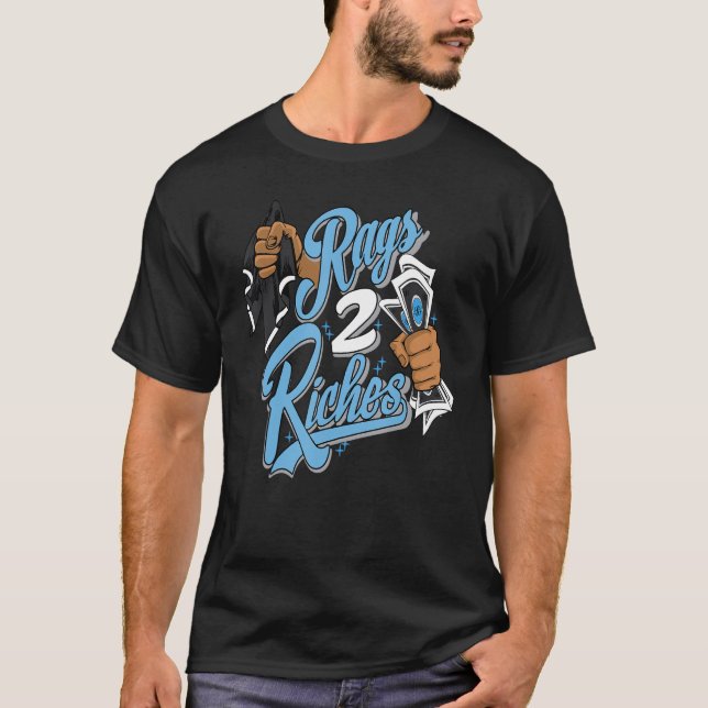 Rag 2 Riches JD 1 High OG UNC Toching Matching T-Shirt (Vorderseite)