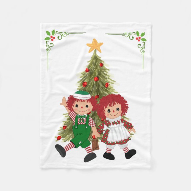 Rag Doll Christmas Fleece Blanket (Vorderseite)