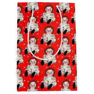 Rag Doll mit Daisis auf Polka Dots Mittlere Geschenktüte