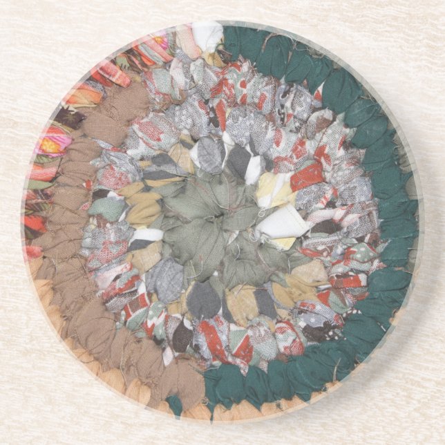 Rag Rug Weben Boho Sandstein Untersetzer (Vorne)