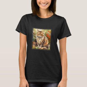 Ragamuffin-Katze Garten Blumen Malerei Haustier Ma T-Shirt