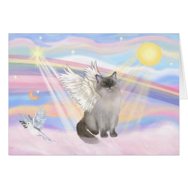 Ragdoll Cat (Blue Point) Angel - Wolken (Vorderseite (Horizontal))