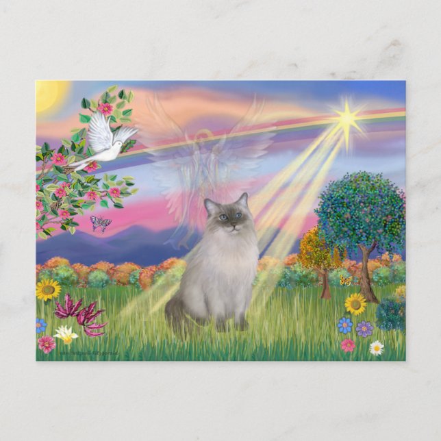 Ragdoll Cat (Blue Point) - Cloud Angel Postkarte (Vorderseite)