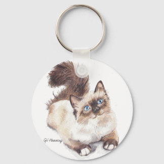 Ragdoll cat by Artist GV Hemmings Schlüsselanhänger