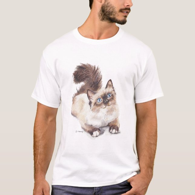Ragdoll cat by Artist GV Hemmings T-Shirt (Vorderseite)