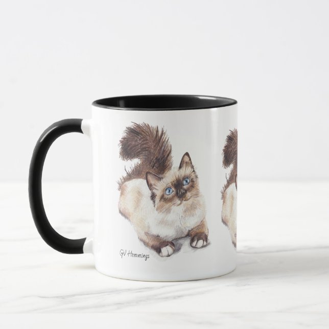 Ragdoll cat by Artist GV Hemmings Tasse (Links)