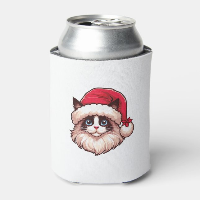 Ragdoll Cat in Christmas Hat Dosenkühler (Kanne Vorderseite)