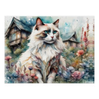 Ragdoll Cat in English Garden