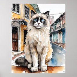 Ragdoll Cat - Katze Art Print Poster