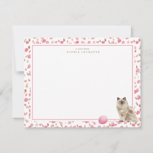 Ragdoll Cat Personalisiert Stationery Mitteilungskarte (Vorderseite)