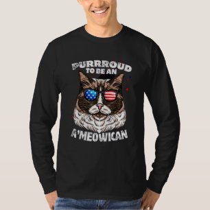 Ragdoll Cat Purrroud zu einem ameowikischen 4. Jul T-Shirt