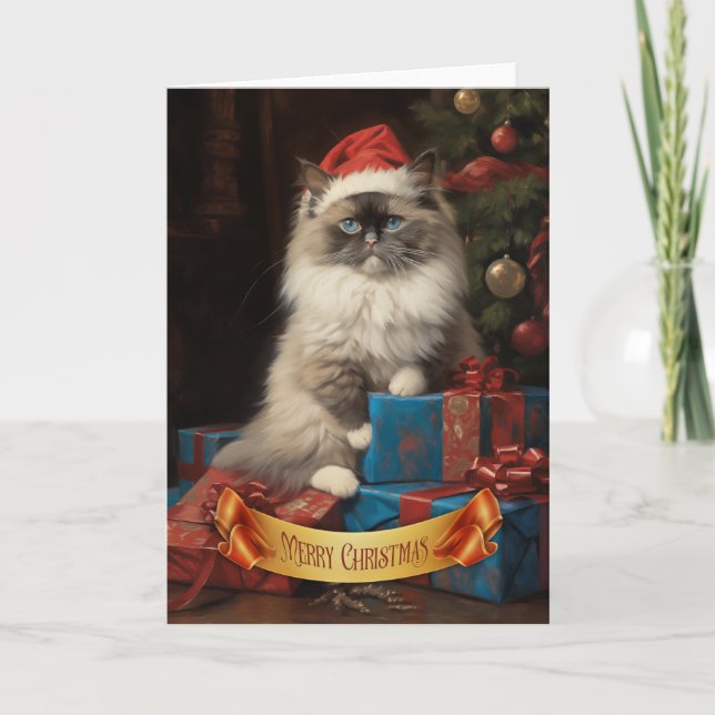Ragdoll Cat Weihnachtsgrüßkarte Dankeskarte (Vorderseite)
