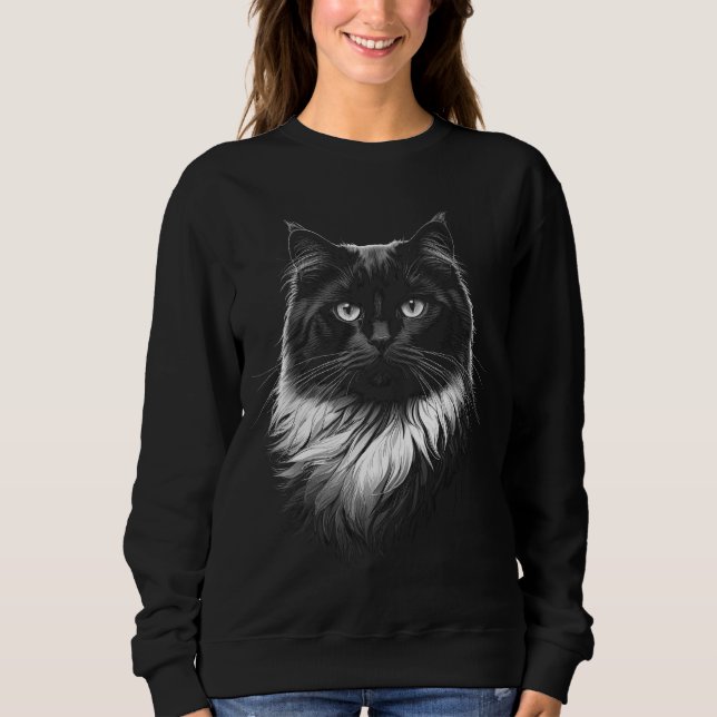 Ragdoll Cat Women's Black Sweatshirt (Vorderseite)