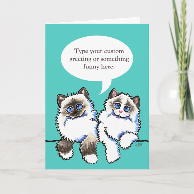 Ragdoll Cats sprechen Ihren persönlichen Gruß Karte (Vorderseite)