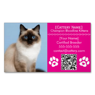 Ragdoll-Cattery Maßgeschneiderter Katzenzüchter-Ma Magnetische Visitenkarte