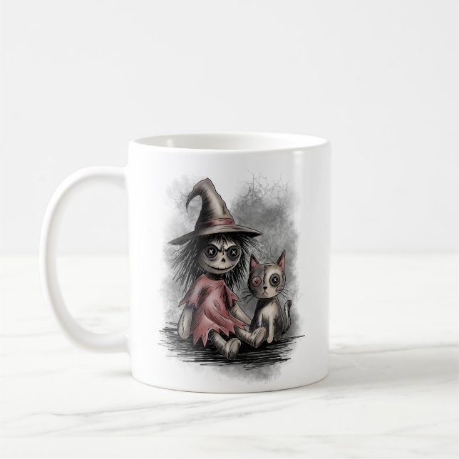 Ragdoll-Hexe und Katze Kaffeetasse (Links)