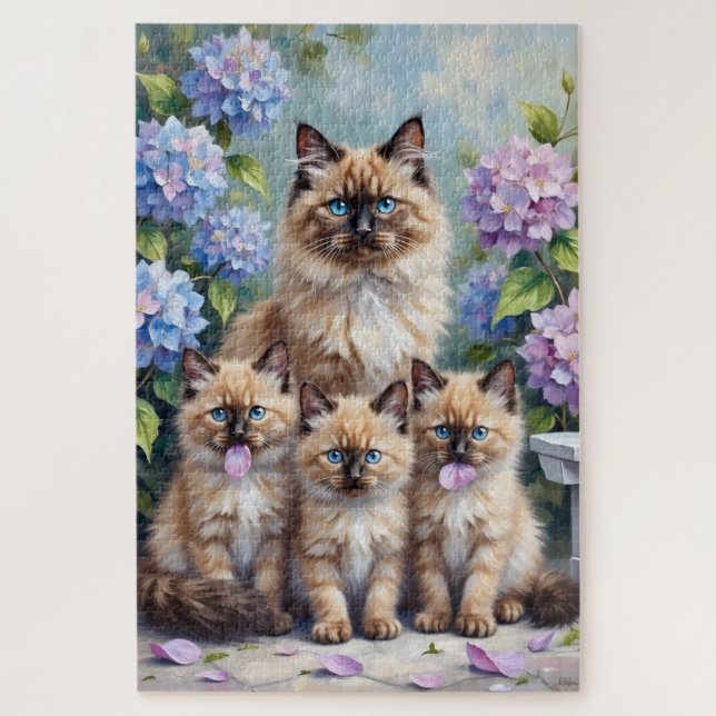 Ragdoll Hortensien Gartenkunst (Vertikal)