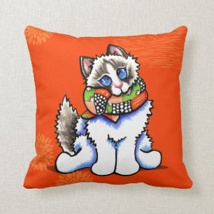 Ragdoll Katze alles Dolled oben Kissen